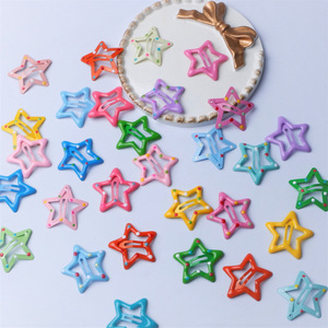 कोरियन प्यारा कैंडी रंग ड्रिप तेल पांच-नुकीले स्टार हेयरपिन 5 सेमी मेटल बी क्लिप स्वीट ऑल मैच गर्ल बैंग्स - Product Image 4