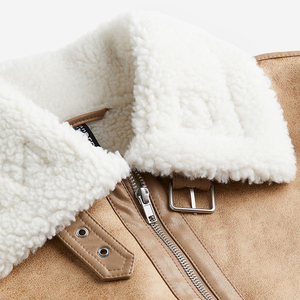 Nouvel arrivage de veste en molleton doux personnalisé à la mode manteau à col rabattu <span class=keywords><strong>sans</strong></span> manches blouson d'aviateur gilet pour femmes - Product Image 6