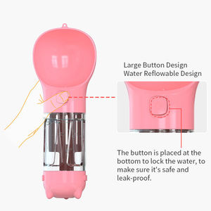 Desain baru multi-fungsi kustom 4 in 1 Logo grosir portabel makanan anjing botol minum air dengan kantong kotoran Dispenser - Product Image 3