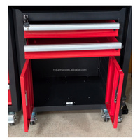 Carrito de Herramientas Rodante para Taller y Garaje de Alta Resistencia, 2 Cajones, 2 Puertas, Modular, OEM/ODM/OBM, Personalizable, Gabinete Lateral de Acero Laminado en Frío