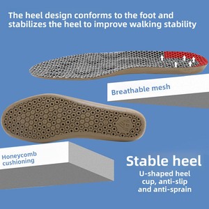Semelles conductrices alvéolées pour absorption des chocs au talon, semelles <span class=keywords><strong>de</strong></span> massage des pieds optimales, semelles orthopédiques <span class=keywords><strong>de</strong></span> soutien <span class=keywords><strong>de</strong></span> la voûte plantaire pour chaussures - Product Image 6