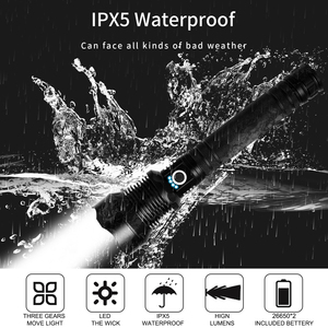 Đèn 90000 Lumens <span class=keywords><strong>Xhp70</strong></span>.2 Đèn Pin Led Săn Bắn Mạnh Mẽ Nhất Đèn Pin Usb Sạc Được Pin <span class=keywords><strong>Xhp70</strong></span> Xhp50 18650 Hoặc 26650 - Product Image 2