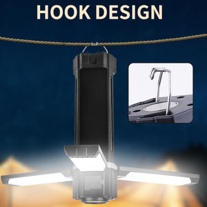 Lanterne de camping pliable 3 feuilles aimant fort 3000mAh USB <span class=keywords><strong>Rechargeable</strong></span> nuit Barbecue gril marché décrochage randonnée tente <span class=keywords><strong>lampe</strong></span> - Product Image 5