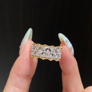 เพชร Aazuo Lab Grown Diamonds 0.75 กะรัต ทองคำแท้ 18K สีเหลืองทอง ดีไซน์หรูหรา สไตล์วินเทจ แหวนลูกไม้สำหรับผู้หญิง เหมาะสำหรับงานเลี้ยงสังสรรค์ รุ่น Au750 - Product Image 3