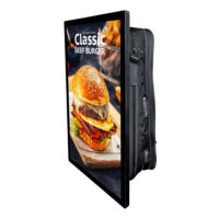27 pouces extérieur intérieur location armoire led écran d'affichage sac à dos Lcd écran publicitaire avec batterie