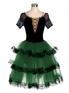 Costume da Balletto Don Chisciotte, Tutù Rosso in Tulle per Competizioni Professionali, Danza Spagnola per Adulti - Product Image 6