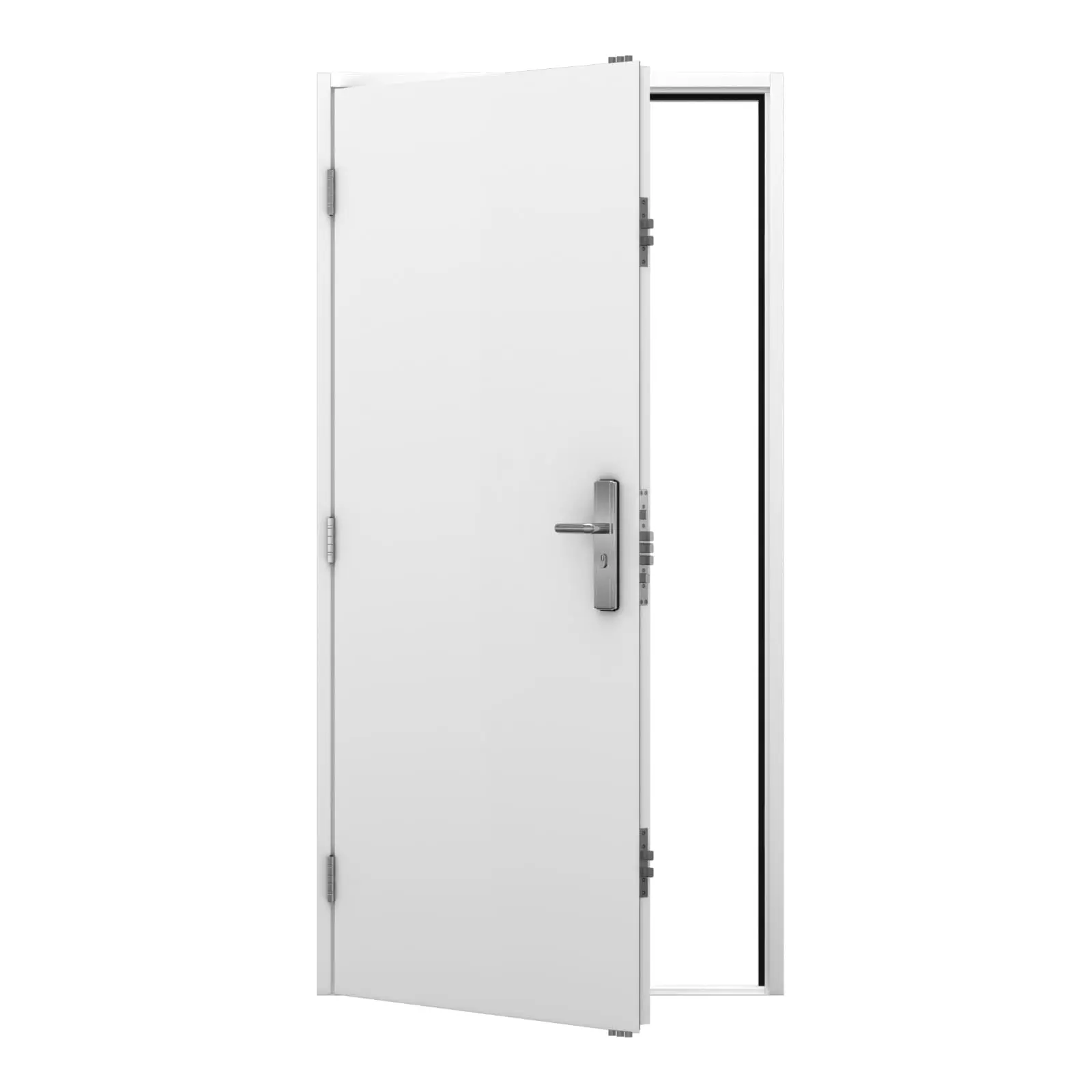 Porta de aço anti-vandalismo para recipientes, porta de aço com enchimento em lã de rocha Astragal 2.0 mm/1.0 mm, portas simples