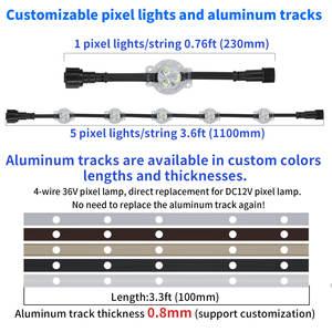 Luces de Navidad para Exteriores, Luces de Píxeles RGBW Direccionables UCS2904 de 12 V, 24 V, 36 V CC, Decoración Permanente para el Hogar - Product Image 6
