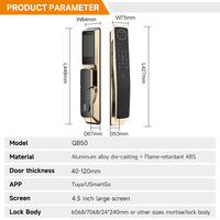 Cerradura Inteligente para Puerta de Aluminio con Reconocimiento Facial WIFI, Cámara, Almacenamiento en la Nube con la Aplicación Tuya, Duradera para Puertas de Madera, Diferentes Colores