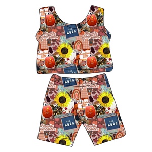 Traje de Halloween para Niños de Algodón Orgánico, Boutique, Primavera/Otoño/Invierno, Sin Mangas, 2 Piezas, Pantalones Cortos, ODM, Conjunto para Niños Pequeños - Product Image 4
