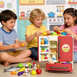 Set Giocattolo Frigorifero per Bambini 22 Pezzi, Cucina Simulata con Frigo a Doppia Porta, Accessori Alimentari e Scomparto Portaoggetti - Product Image 4