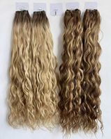 Extensions de cheveux humains à cuticules alignées d'un seul donneur pour ondulations Genius Curly / Natural Wave 22 pouces avec couleurs blond platine