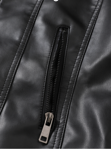 नई शैली चमड़े की जैकेट-यूरोपीय स्प्रिंट पतली मोटरसाइकिल पोशाक, यूरोपीय आकार चमड़े के कोट, लघु शैली की महिला जैकेट - Product Image 5