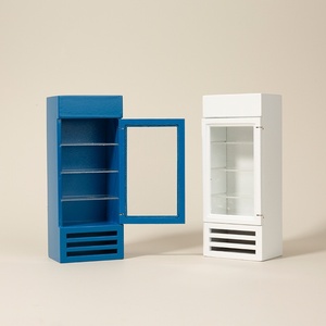 1:12 DIY modelo en miniatura de madera Pantalla de bebidas refrigerador Vertical casa de juegos muebles para casa de muñecas - Product Image 4