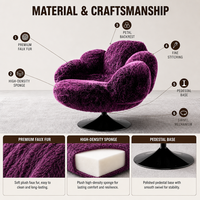 Fauteuil de salon pivotant en forme de patte d'ours, design nordique de luxe, fait main, créatif, pour salon