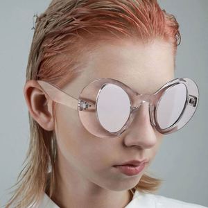 Gafas de Sol Redondas Punk Coloridas Negras y Rojas Retro Modernas 2020 para Hombre y Mujer, Gafas de Sol Ovaladas Extra Grandes con Protección UV400 - Product Image 2