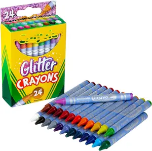 Glitter colori 24ct pastelli 24-confezioni in una scatola regalo per bambini dai 4 anni in su