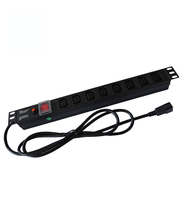 Bloc de distribution d'alimentation (PDU) LE IEC C13 avec interrupteur, 19 pouces, en alliage d'aluminium, 220V 10A, pour armoire réseau, 6/8 prises, LE ou OEM