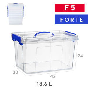 Scatola portaoggetti Forte 18,6 L trasparente resistente per l'organizzazione domestica - Product Image 1