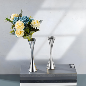 16-न्यूनतम सिलेंडर स्टेनलेस स्टील पॉट के साथ कार्यालय डेस्क घर सजावट के लिए छोटे आधुनिक धातु के vase - Product Image 4