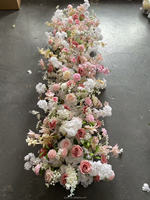 Chemin de table en fleurs artificielles de haute qualité, chemin de table en soie, chemins de table pour escaliers, chemins de table pour allées de mariage