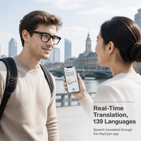 Lunettes Intelligentes IA avec Caméra 20MP, Appel et Traduction IA 139 Langues, Transfert WiFi, IPX4, 340mAh pour Hommes et Femmes