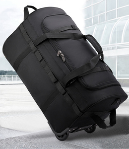 Unisex Polyester large capacity folding travel <b>wheel</b> bag <b>backpack</b> unisex cross body shoulder multi functional luggage bag - Product Image 4