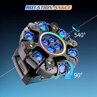 Projecteur mobile 150W Beam DMX à commande vocale, 6 bras, 4 Bee Eye, tête mobile RGBW rotative, lumière laser disco pour DJ, soirée, boîte de nuit, scène