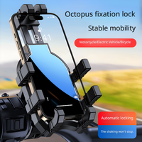 Support de téléphone universel pour guidon de moto Octopus, en alliage d'aluminium + plastique, étanche, antichoc, flexible