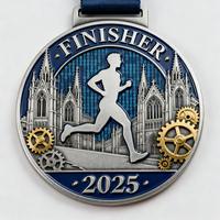 Médaille de Marathon en Alliage de Zinc au Design Géométrique Moderne Personnalisé, Commande en Gros, Souvenir de Course, Médaille de Course 5K 10K