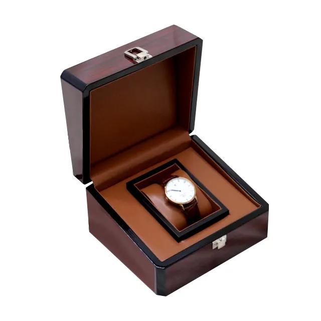 Scatola orologio in legno verniciato di lusso personalizzato con supporto per campioni personalizzati