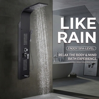 Ensemble de douche mural multifonctionnel avec écran LED numérique, thermostat intégré et sortie d'eau polyvalente