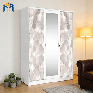 פשוט מודפס מרפסת/חדר שינה דלת דלת חדר שינה, ארון פלדה חיצונית ארון מתכת לאכסניה או לשימוש ביתי - Product Image 3