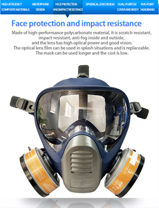 Masque à gaz multifonctionnel en silicone pour le visage entier, respirateur industriel pour pulvérisation, anti-gaz, anti-fumée chimique, respirateur intégral - Product Image 5