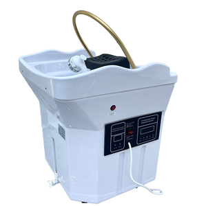 Lujosa Cama de Masaje Eléctrica 2 en 1 Portátil de Acero Inoxidable con Cuero Sintético Acrílico y Enchufe, Lavacabezas para Salón de Belleza y Spa - Product Image 1