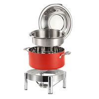 Réchaud de buffet en acier inoxydable 304, chauffe-plat commercial isolé pour la restauration, avec couvercle hydraulique et finition martelée