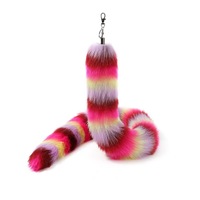 Énorme porte-clés en fausse fourrure de renard de 80 cm, pendentif de sac en fausse fourrure de renard, porte-clés en fourrure, pendentif en peluche pour femme