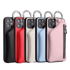 Funda de teléfono de TPU con billetera de tarjeta de cuero para iPhone 11 12 13 14 15 16 Pro Max con cordones y funda de teléfono móvil para hombro - Product Image 2