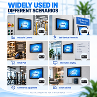 Support mural fixe en métal pour téléviseurs et écrans de 7'' à 23,8'', capacité pour petits moniteurs, support d'écran horizontal et vertical