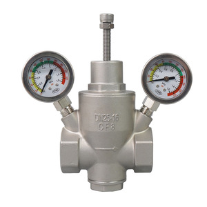 Jinyuan Valves Piston Pressure Reducing Valve DN25 16 Cf8 Dual Gauge Adjustable Water Supply Regulating Valve - Product Image 1