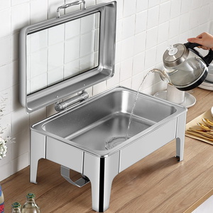 9L Sang Trọng Khác Khách Sạn & Nhà Hàng Nguồn Cung Cấp Vàng Phục vụ Món Ăn Tự Chọn Thực Phẩm Ấm Hơn Hình Chữ Nhật chaffers chafing Món Ăn Tự Chọn - Product Image 5