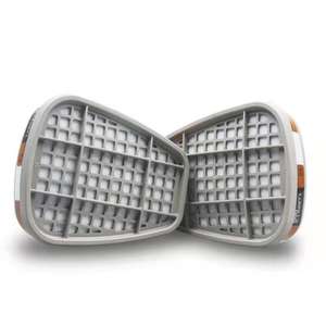 OEM-6001 Silicone Respirator hidung, dapat digunakan kembali 3 lapisan 7-in-1 masker Gas Cartridge Filter penggunaan industri katup pernapasan dapat disesuaikan - Product Image 5