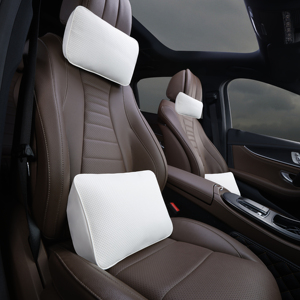 Set di Supporto Lombare Ergonomico di Lusso YECAI per <span class=keywords><strong>Auto</strong></span>, Cuscino per il Collo in Memory Foam, Poggiatesta Traspirante in Pelle per <span class=keywords><strong>Auto</strong></span> - Product Image 1