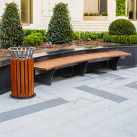 Banc de patio en bois massif avec dossier incurvé, chaise d'extérieur pour parc, durable et écologique, conception personnalisée disponible, vente en gros usine