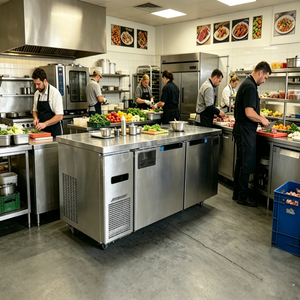 -30 ℃   Congélateur commercial ultra basse température sous comptoir, table de travail de cuisine en acier inoxydable avec réfrigérateur - Product Image 3