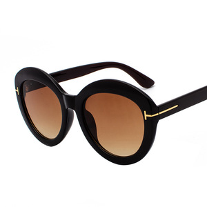 Maidis Women's Oversized Round Sunglasses UV400 PC <b>Frame</b> <b>Black</b> Lens Beach Fashion Style - Product Image 2