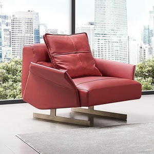 Italian Minimalist Genuine Leather Sofa Light Luxury Living Room Small Apartment Top Grain Leather Designer Curved <b>Corner</b> Sofa - Product Image 2
