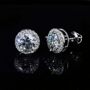 Vente chaude briller brillamment 14K 18K or boucle d'oreille bijoux fantaisie rond brillant coupe laboratoire cultivé diamant boucles d'oreilles pour les femmes - Product Image 1