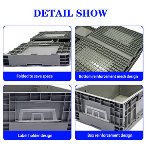EU tiêu chuẩn nhiệm vụ nặng nề đóng mở hộp lưu trữ rắn có thể gập lại Stackable hậu cần kho lưu trữ công nghiệp sử dụng doanh thu Thùng - Product Image 3