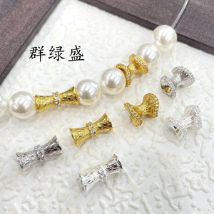 Qunlvsheng S925 Sterling Silver Diamond <b>Set</b> Slim Waist Spacer <b>Bead</b> For Bracelet Making DZ175 176 - Product Image 2